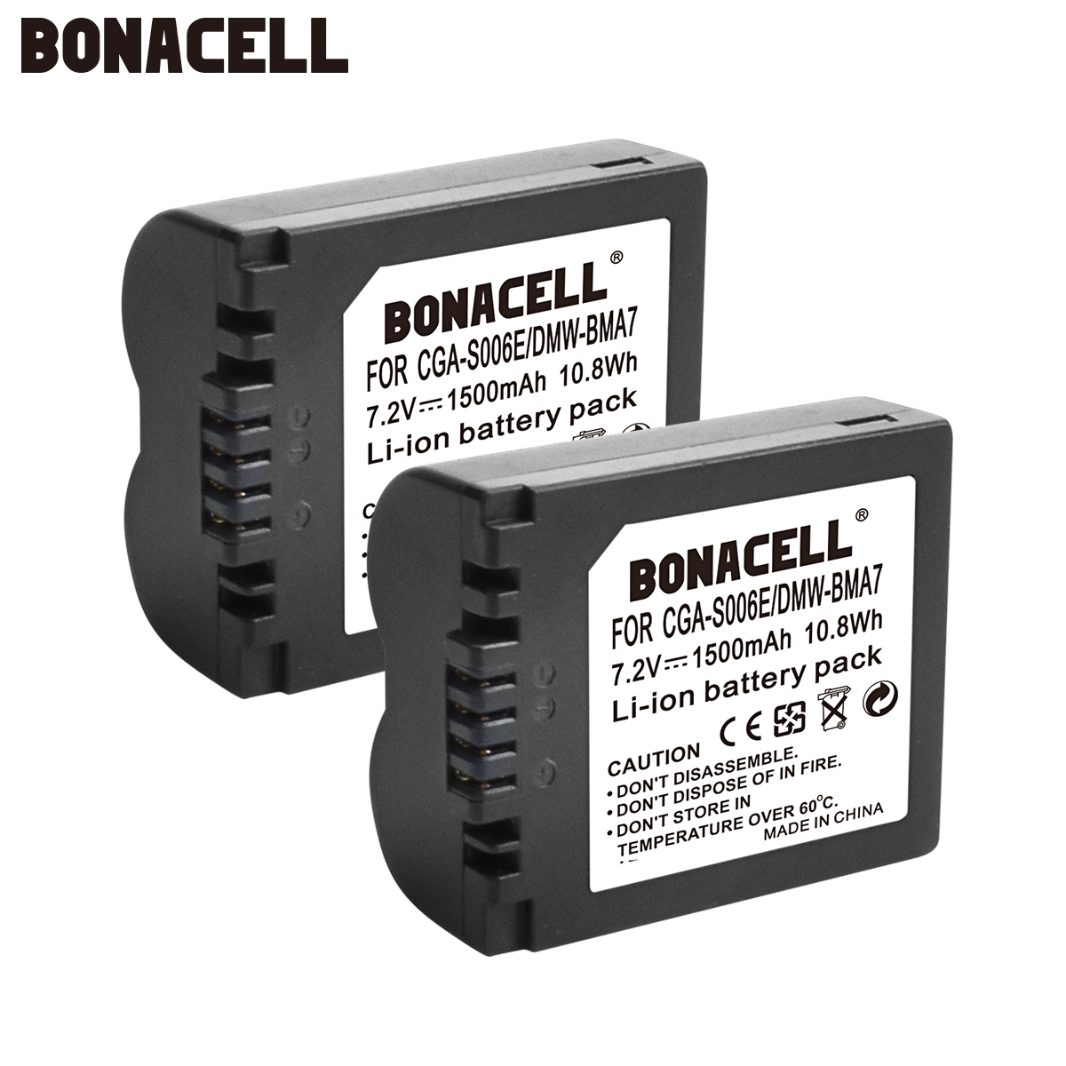 Bonacell 1500mAh CGA-S006 CGR CGA S006E S006A S006 DMW-BMA7 Camera Battery for Panasonic DMC FZ7 FZ8 FZ18 FZ28 FZ50 FZ30 L50