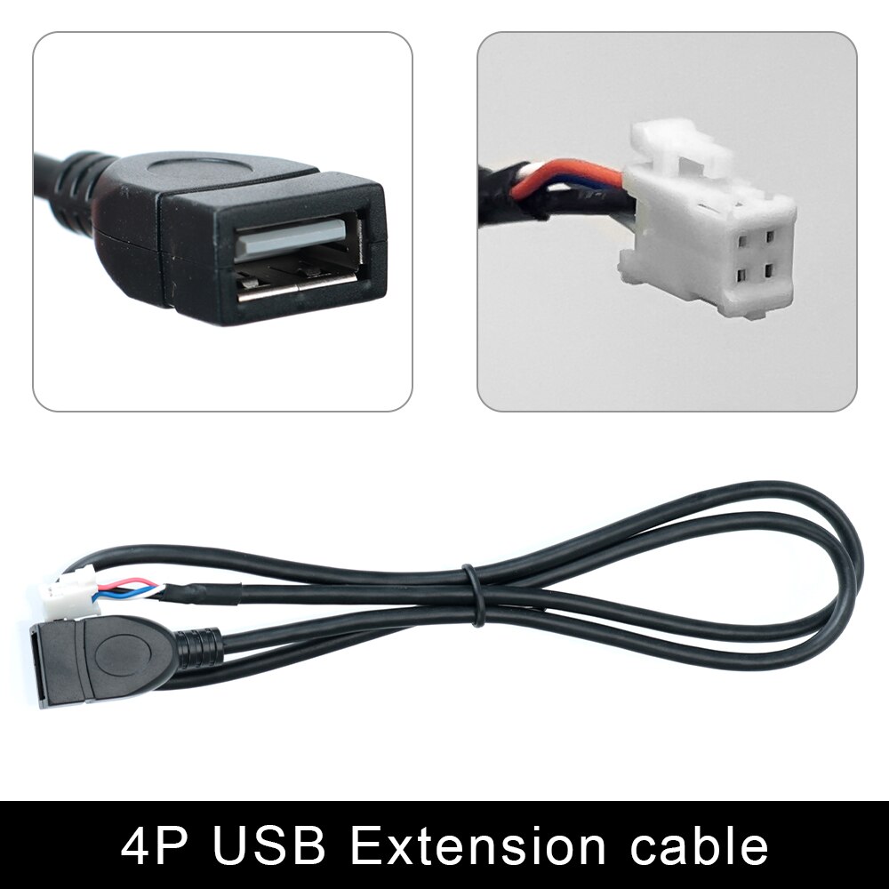 Power Connector Universal 2 Din Car Android Radio Cable: 4P USB cable