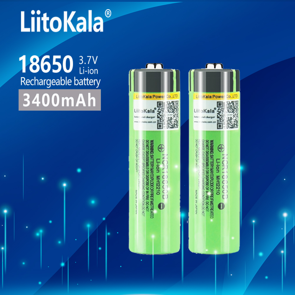 NEUER LiitoKala 18650 3400 mAh Original-Akku 3,7 V Li-Ion wiederaufladbar NCR18650B 18650 3400
