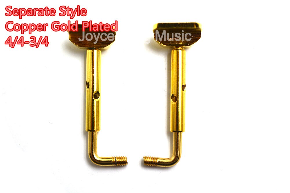 Violín de cobre chapado en oro y cromado, ajustable, 4/4-3/4, 1/2-1/4, tornillos abrazaderas, gancho,: Separate 4 4 to 3 4