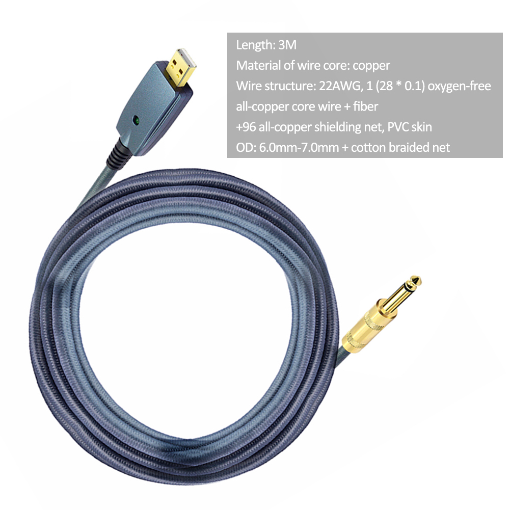 USB Gitarre Kabel Elektrische Gitarre Zubehör Gitarre Audio- Stecker Kabel Adapter 6,35mm Gitarre Kabel Schnittstelle