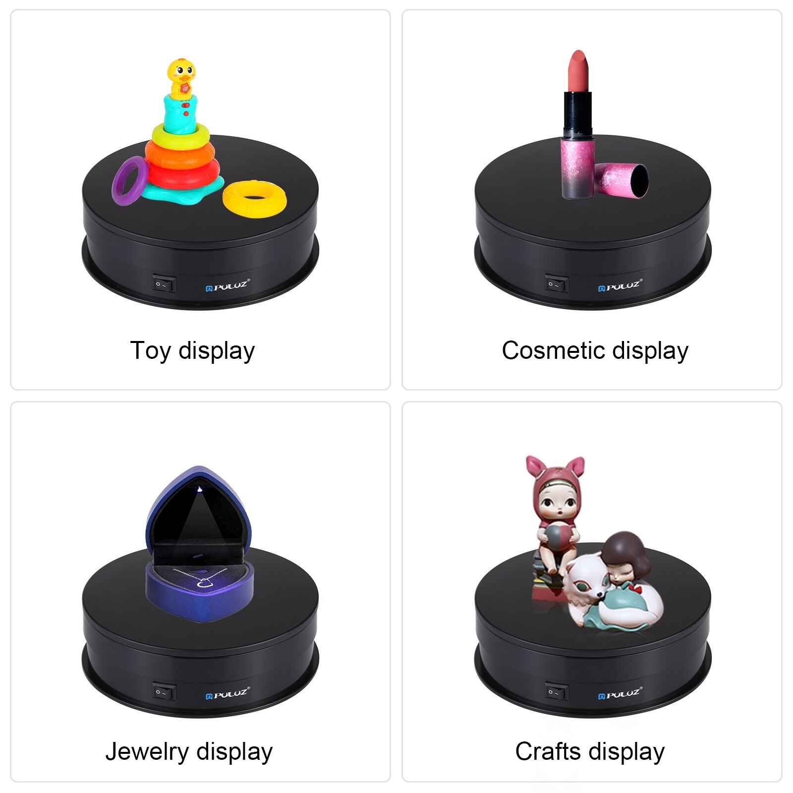 PULUZ 15cm USB Elektrische Drehteller Anzeige Stand Video Schießen Requisiten Plattenspieler für Fotografie, zuletzt 15kg