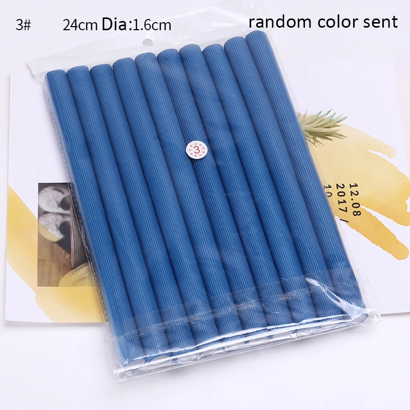10 pçs flexível haste de ondulação do cabelo rolos de cabelo fabricantes espuma macia bendy torção cachos flexi rolos ferramentas estilo rolo de cabelo sem calor: Vermelho