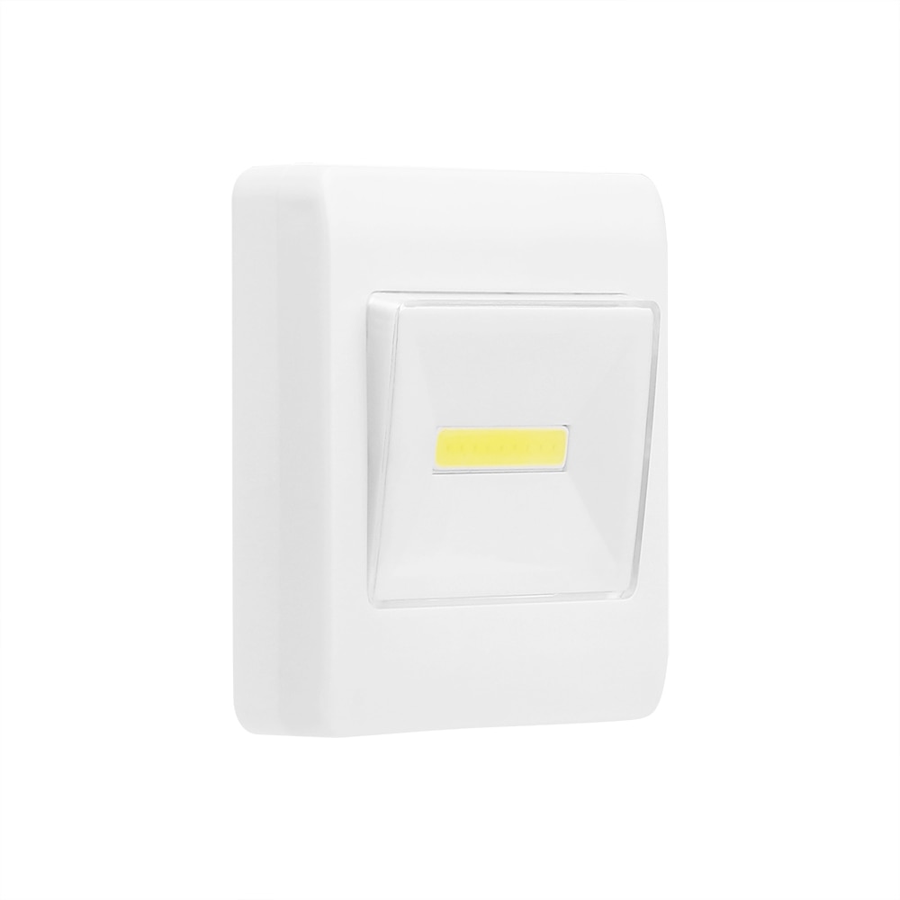 Ultra Bright Magnetic Mini COB LED Wall Light Night Lights Camp Lamp Battery Operated with Switch Magic Tape for Garage Closet