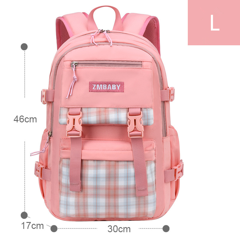 2022 neue Schule Taschen Für Mädchen Wasserdichte Licht Gewicht freundlicher Rucksäcke Bookbags Druck freundlicher Schule Rucksack mochila: L Rosa