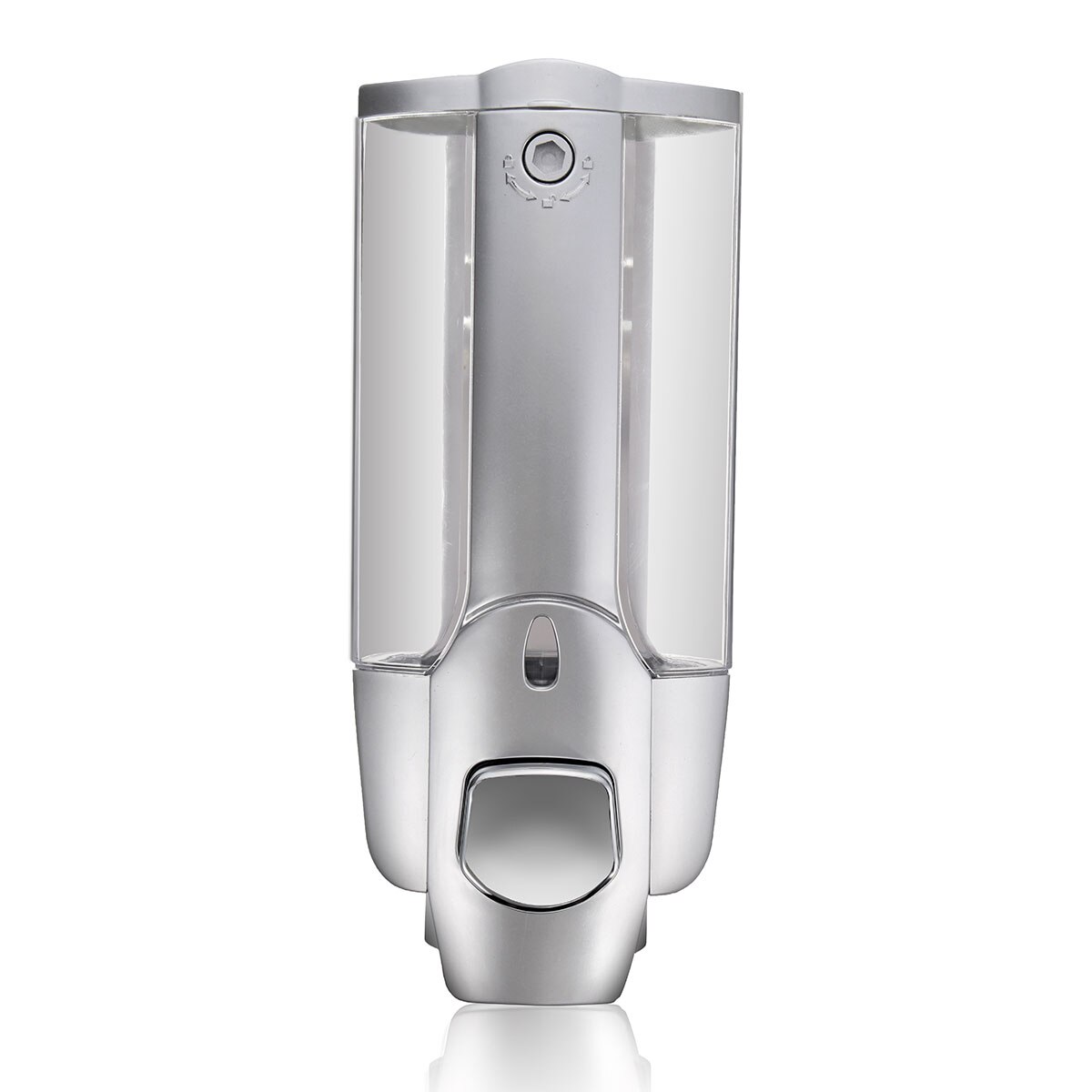 Liquid Soap Dispenser Wall Mount 350ml Bathroom Accessories Plastic Detergent Shampoo Dispensers Kitchen Soap Bottle: Silver