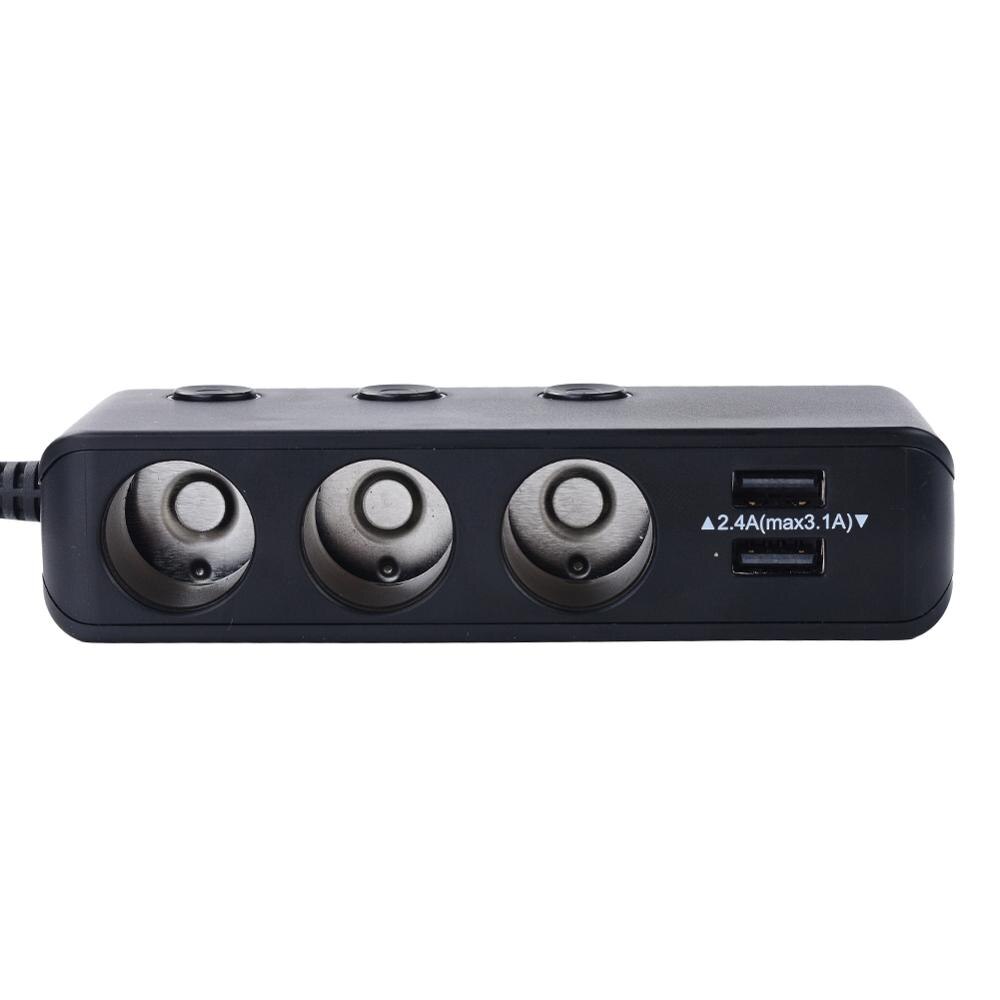 Twee Manier Quick Charge 3.0 Auto Sigarettenaansteker Adapter Splitter 3-Socket 12V/24V Auto Charger 4 Usb-poorten