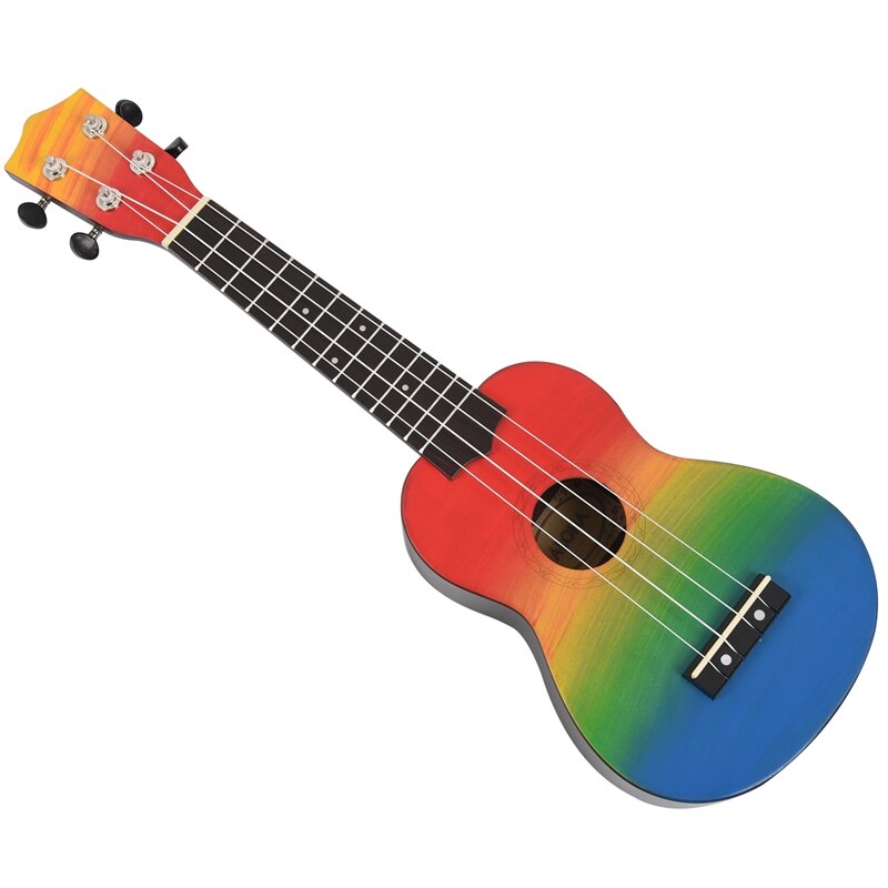 Ukelele pintado a mano Combo 21, Soprano negro de 4 cuerdas, bajo Uke, instrumento Musical de cuerda perfecto para principiantes