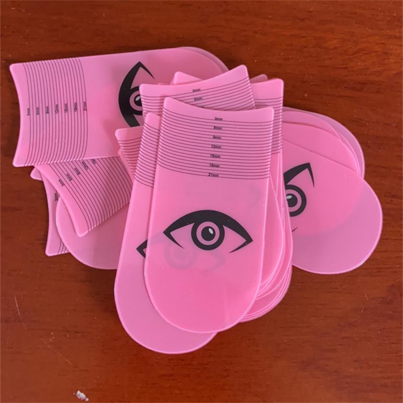 Régua de medição de comprimento de cílios, régua portátil de plástico macio para sobrancelha, ferramenta de maquiagem 3-21mm, acessório de crescimento de extensão de cílios