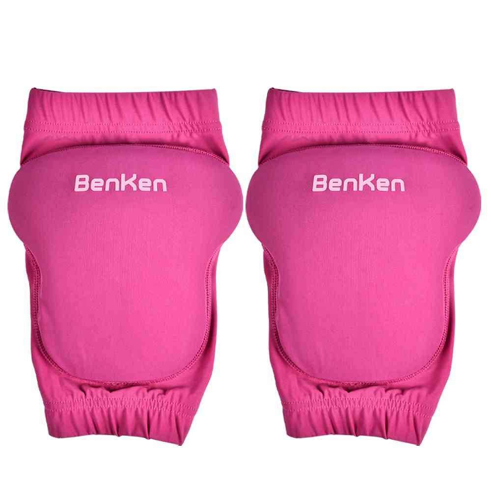 Kniebeschermers Benken Ademend Beschermende Kniebeschermers Sport Beschermer Zachte Lycra Schuim Voor Rolschaatsen: Rose Red / XL