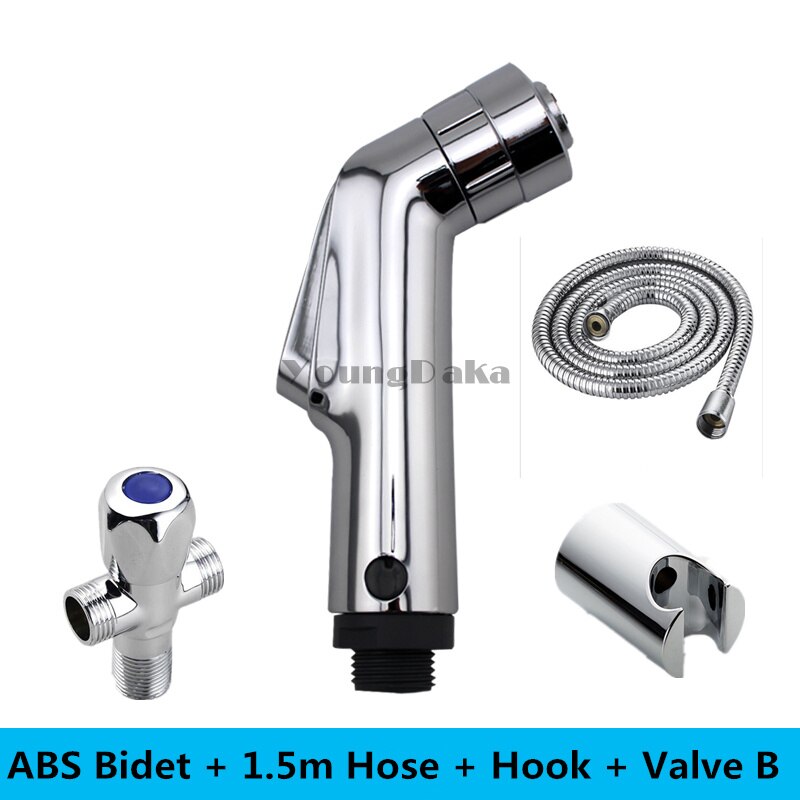 Marca Modern Acabamento Cromado Duplo Modo de Sanita Bidé Spray de Torneira Do Chuveiro Do Banheiro Conjunto com Mangueira & Holder. Limpeza de saúde Bidê: Bidet set B