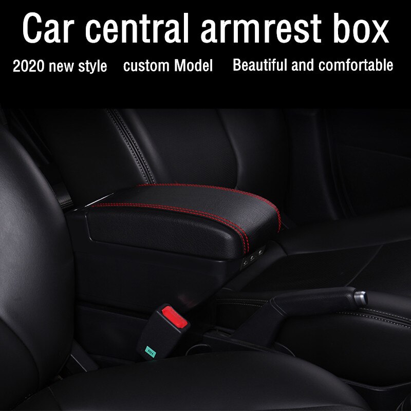 For Dacia Sandero armrest box central Store content Storage box Dacia stepway armrest box with cup holder ashtray 9USB interface