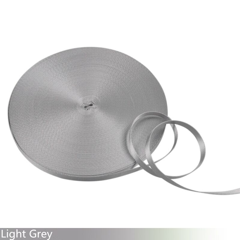 50Yards 3/8''(10mm) Colorful Strap Nylon Webbing plain weave Knapsack Strapping Sewing Bag Belt Accessories: Light Grey