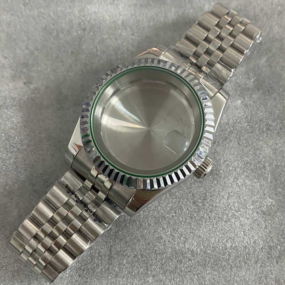 39mm Uhren Zubehör Bausatz Uhr fallen + Edelstahl Band Getriebe Saphir Glas passen NH35/ NH36 Bewegung für männer: A