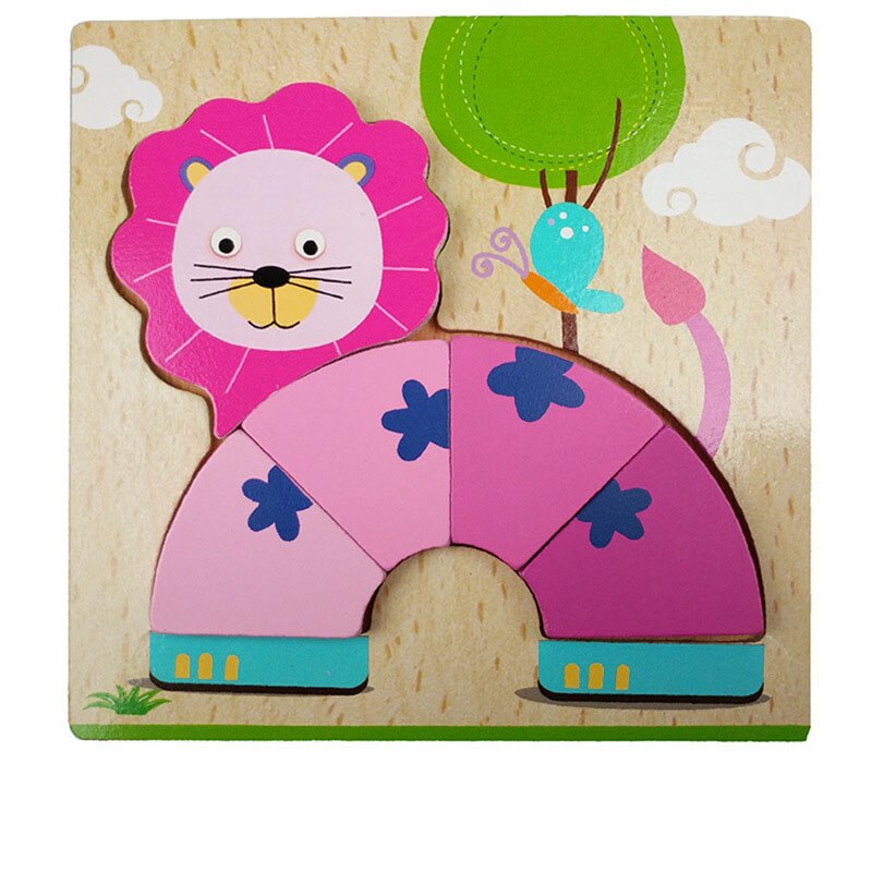 3D Houten Puzzel Cartoon Dier Verkeer Cognitieve Creatieve Kleurrijke Kinderen Vroege Onderwijs Speelgoed Baby Ouder-Kind Speelgoed: P