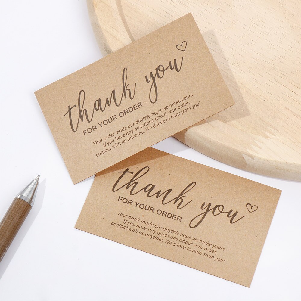 30 Stuks Groet Tags Dank U Voor Uw Bestelling Kraft Papieren Kaart Winkel Cadeau Ambachten Decoratie Kaart Bruiloft Kleine Zakelijke Uitnodiging