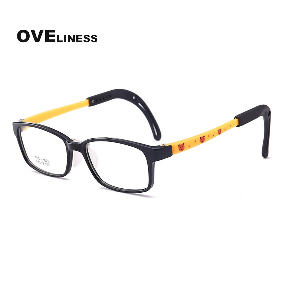 TR90 myopia optical Glasses frame boy girl Prescription eyeglasses kids soft eyewear transparent clear spectacles children: black yellow