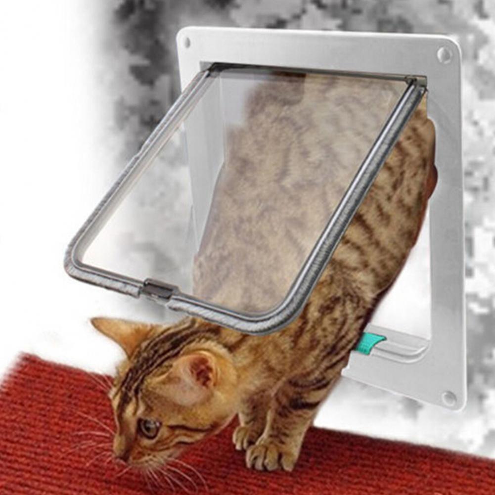 Pet Flap ABS Quiet Pet Cats Door Flap for Cats Brown Pet Locking Cover Doorway