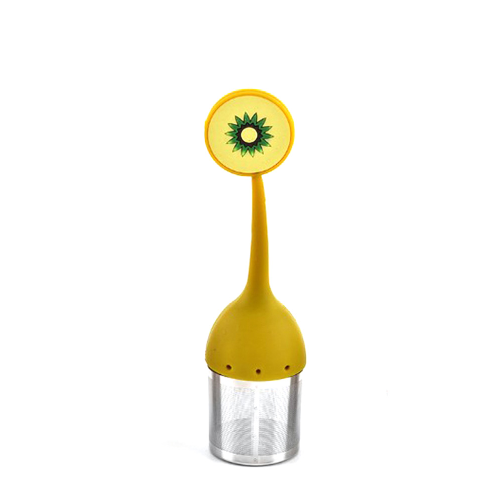 1pc söta flamingo tesil tepåsar silikon lösbladste teinfuser filter diffuser rolig tecknad tetillbehör ananas: Kiwi