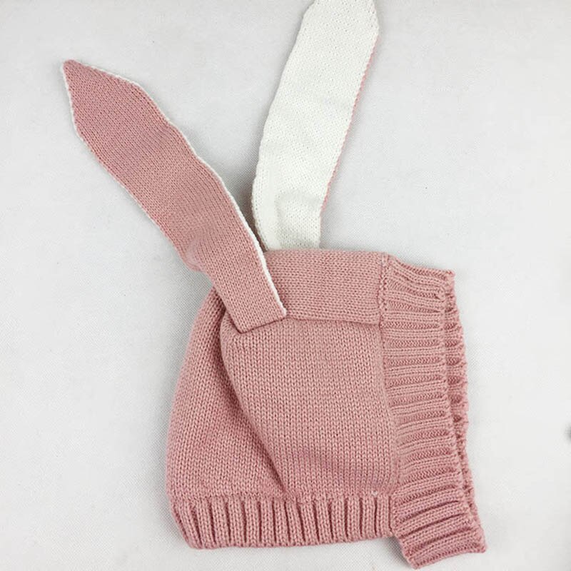 Søte kaninører baby lue lue vinter varme strikkede luer for barn spedbarn baby jente gutt kanin lue hatter fotografering rekvisitter: 6-24 måneder 07