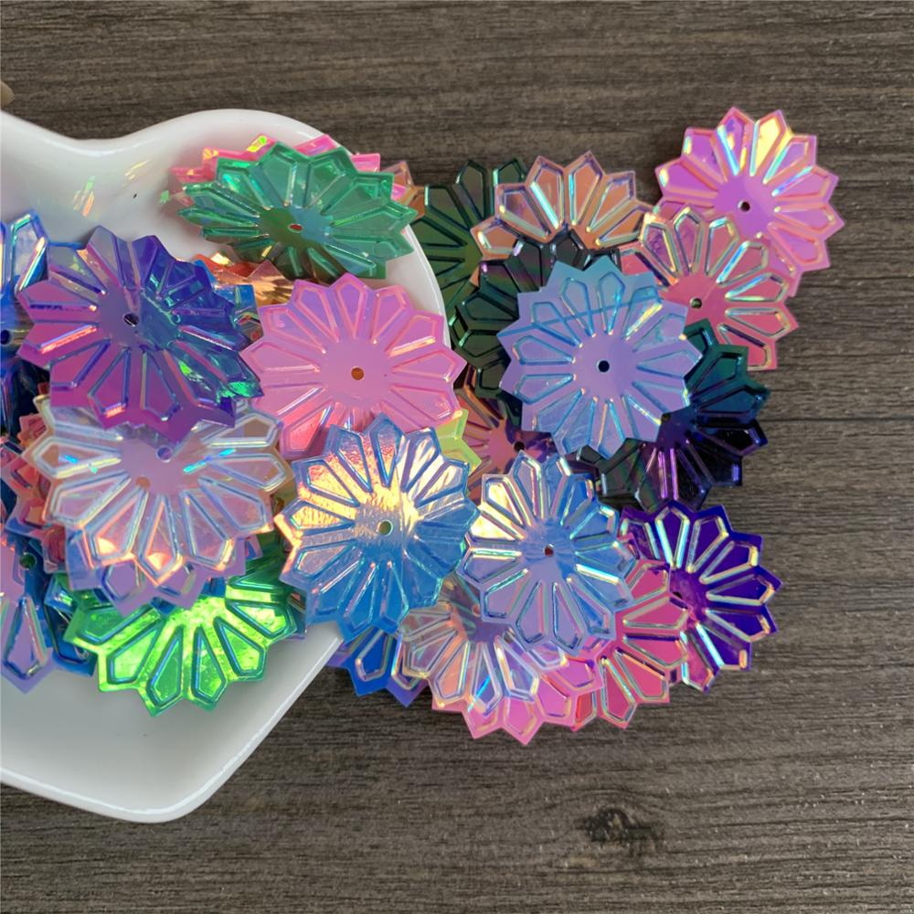 Sac à paillettes de fleurs de 25mm | Paillettes de bricolage créatives faites à la main, sac de matériel cousu à la main, vêtements de performance, chapeaux à paillettes décoratives