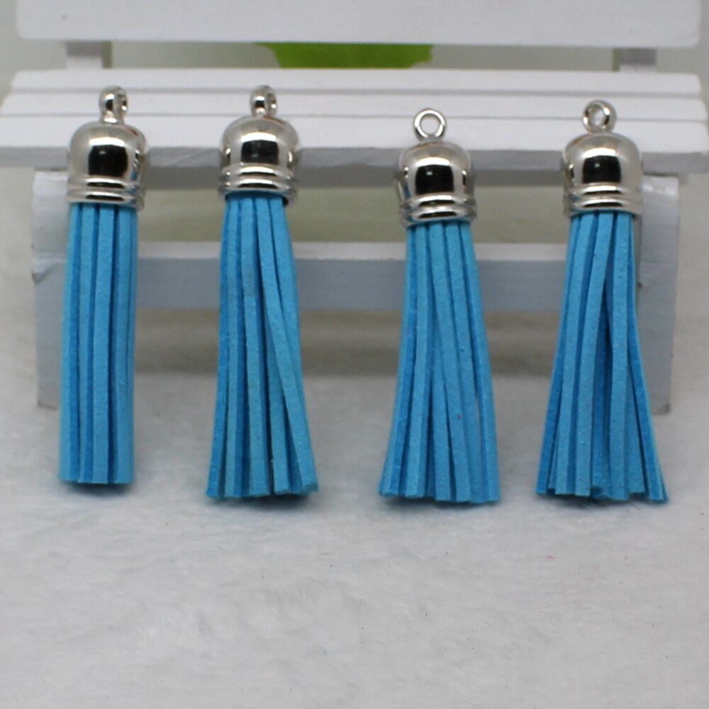 58 mm kwastjes van suèdemix voor sleutelhangers, sieraden, mobiele telefoonbandjes, , 50 unids leren kwastjes, doe-het-zelf accessoire