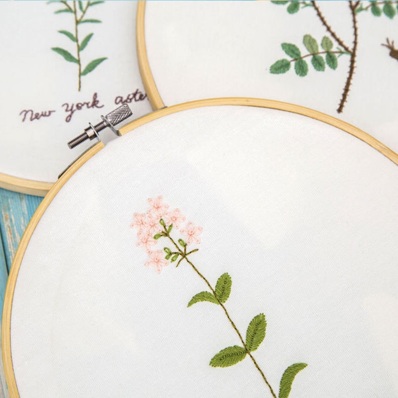 Kits de bordado de flores 3D, accesorios de costura de punto de cruz con bordado, aro de bastidor para decoración nórdica de Novice Home