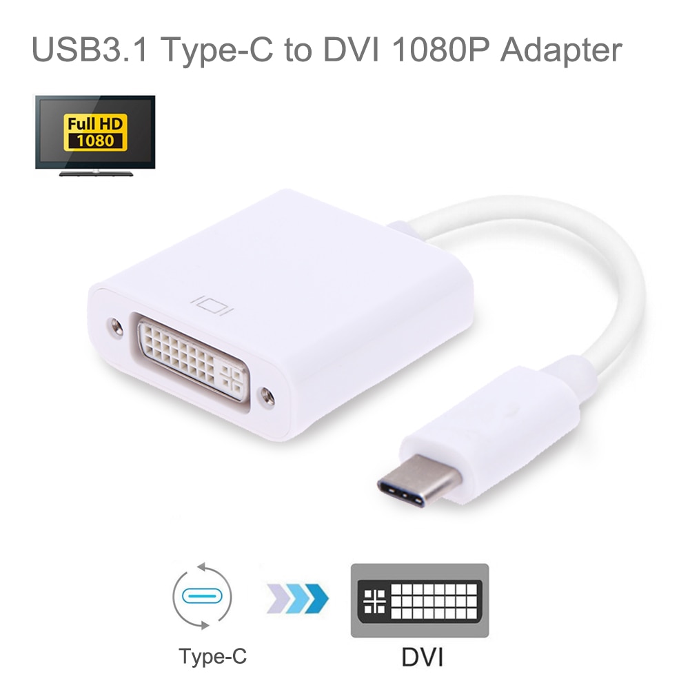 Draagbare USB 3.1 Type-C om DVI Video Converter 4 K HDTV Digitale Adapter Kabel Connector Gebruik voor Laptop mobiele Telefoon hoge quility