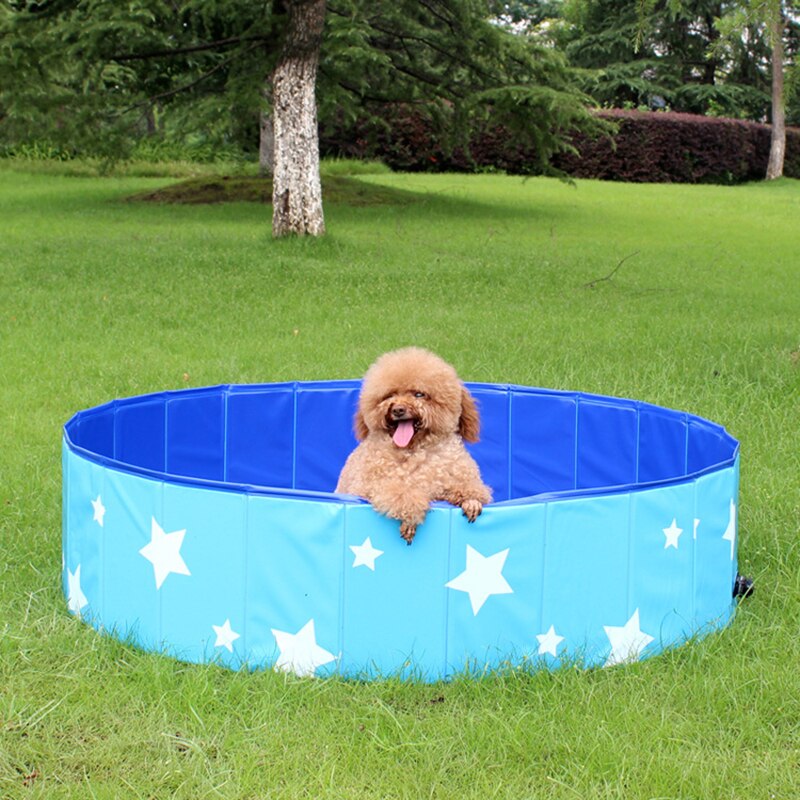 PVC Foldable Pet Dog Cat Swimming Pool PVC Washing Pond Dog Tub Bed Large Small Dog Swimming House Bed Summer Pool