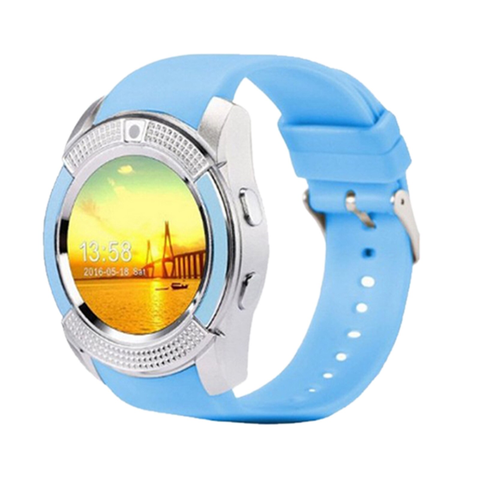 V8 Clever Uhr Männer Sport Bluetooth Uhr Wasserdicht Mikro SIM Kamera Handgelenk Uhren für Android Y1 Intelligente uhr Schrittzähler: Blau