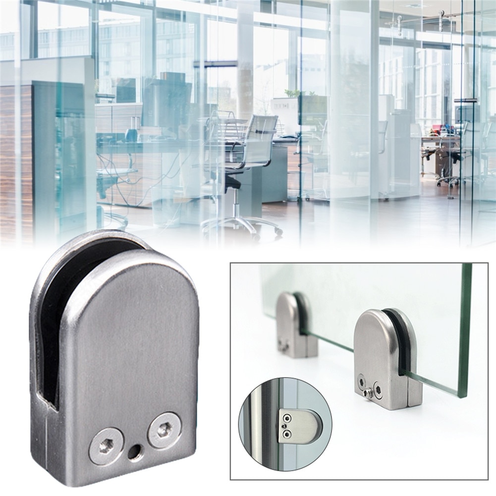 Stainless Steel Glass Clamps Adjustable Glass Bracket Clip For Balustrade Staircase Handrail