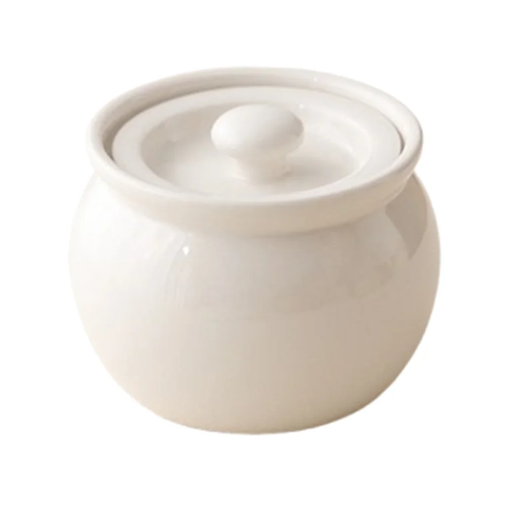 1 szt. ceramiczny garnek robić duszenia 400 ml, pogrubiony garnek o dużej pojemności z pokrywką, żaroodporny ceramiczny parowar, miska robić gotowania na parze.: BŁĘKITNA