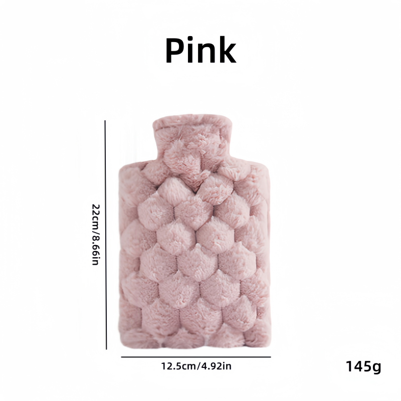 1000/500ML Water Bottles Bag Water-filling -water Bag for Female Warm Belly Hands and Feet Keep Hand Warmer Water Bag: WHITE