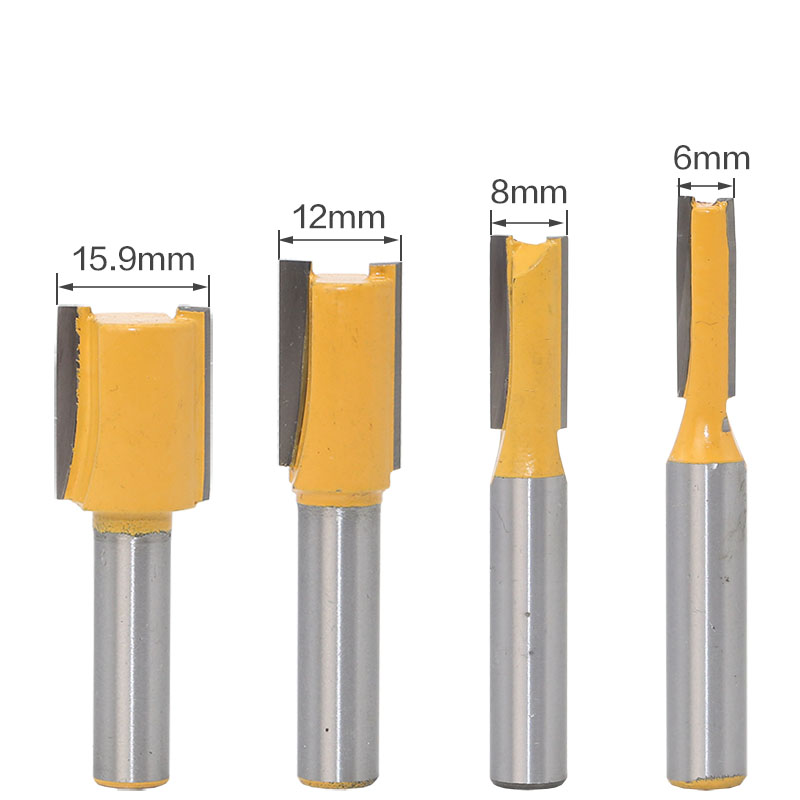 4 Stuks Rechte/Dado Router Bit-3/8 "W X20" H-8 "Schacht Frees Voor hout Tungsten Carbide Router Bit Houtwerk Tool: Default Title