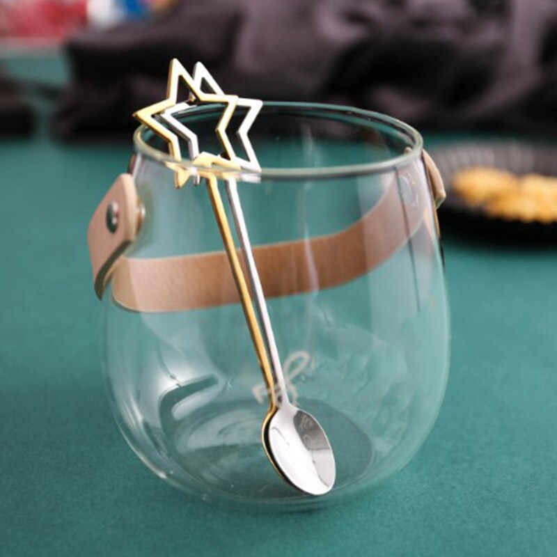 Stainless Steel Coffee Spoon Star Shape Dessert Ice Cream Tea Spoon Drinking Stirring Spoon Flatware Kitchen Accessories