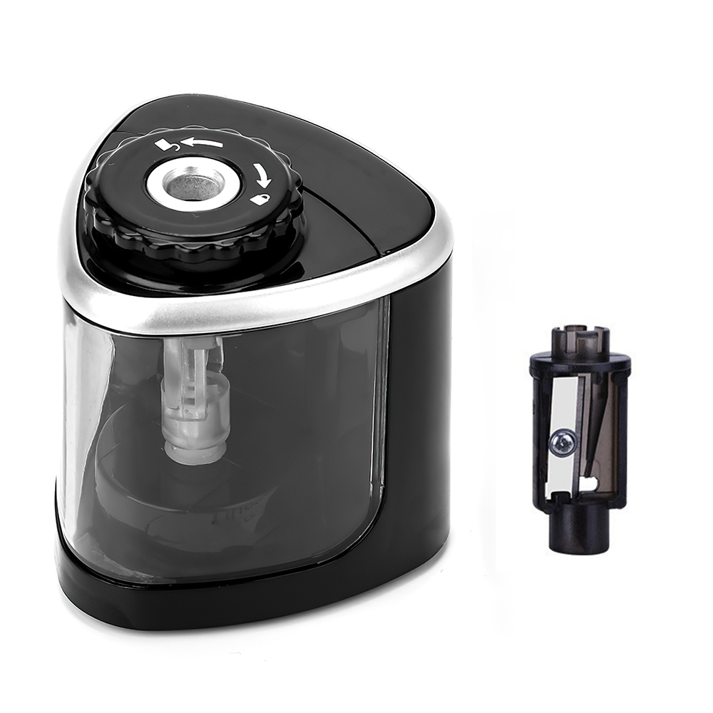 SPASH – taille-crayon automatique électrique , fournitures scolaires et de bureau pour crayon de 6 à 8mm: Black with 1 blade