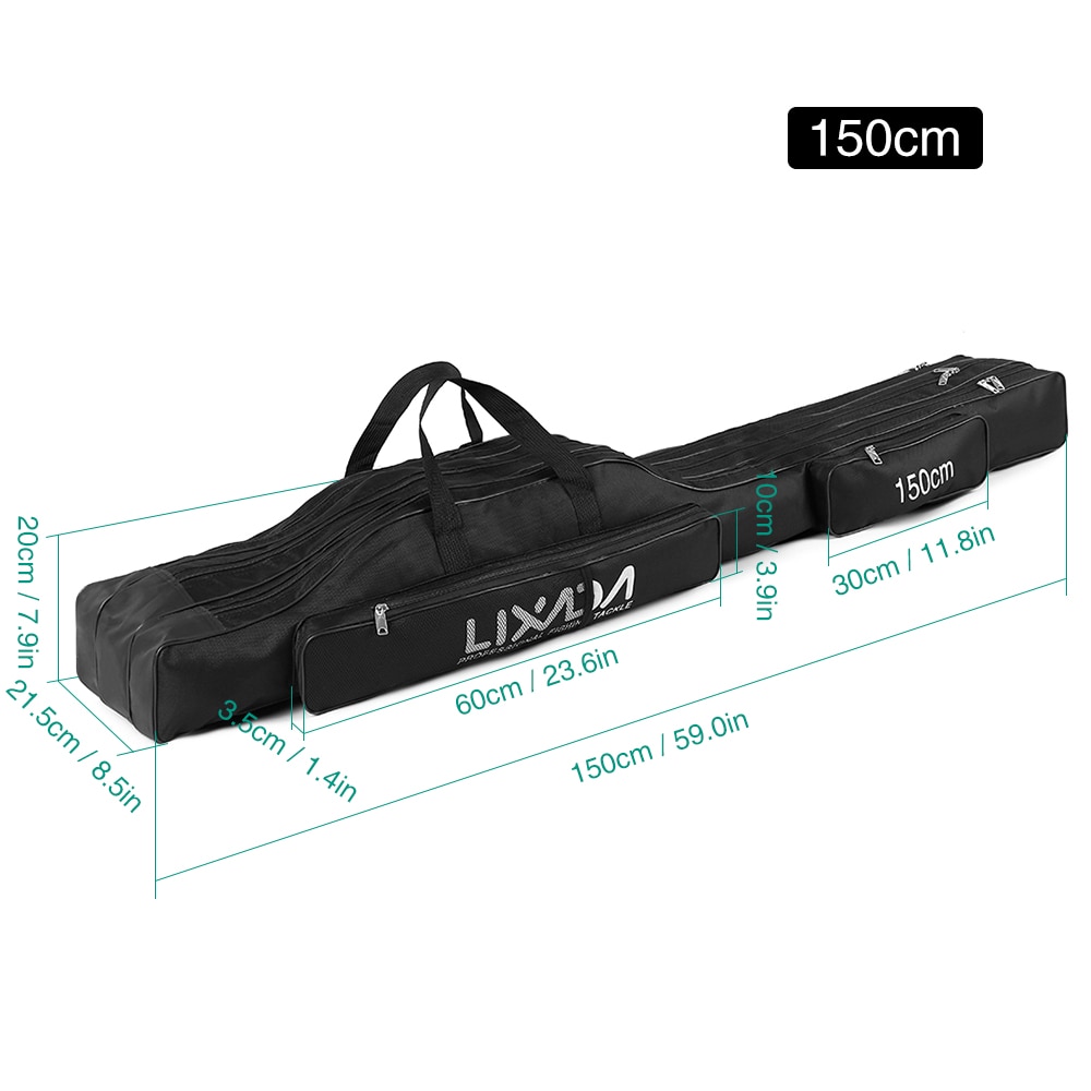 Fishing Bag 2/3 Layer Multifunctional Fishing Rod Reel Lure Canvas Pole Storage Case 120/130/ 150cm Carp Fishing Tackle durable