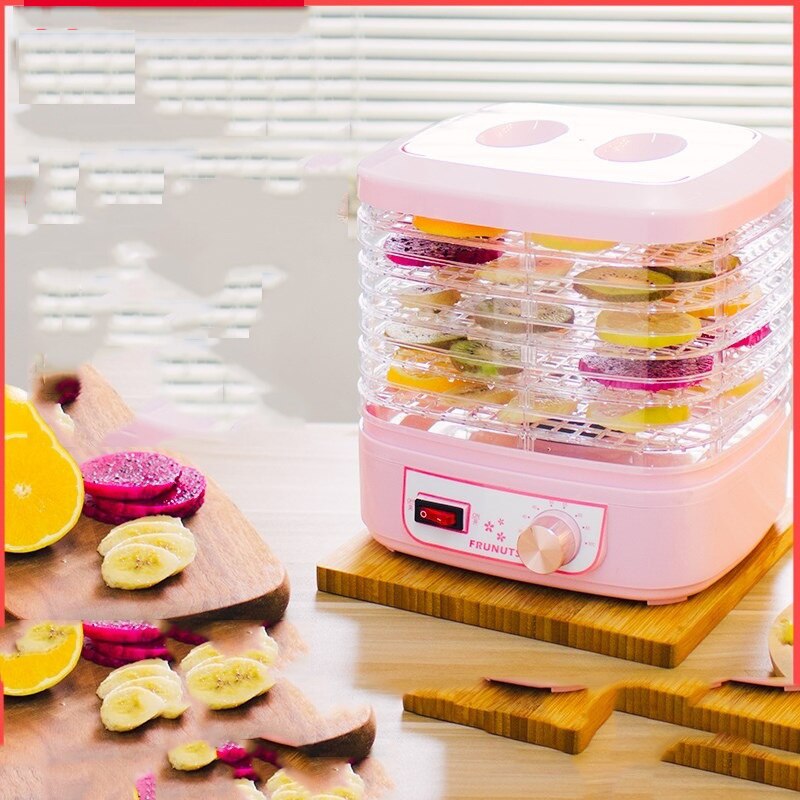 Gedroogd fruit, groenten, kruiden, vleesmachine, huishoudelijke mini-voedseldroger, gedehydrateerd vlees voor huisdieren, 5 trays, snacks, luchtdroger, eu