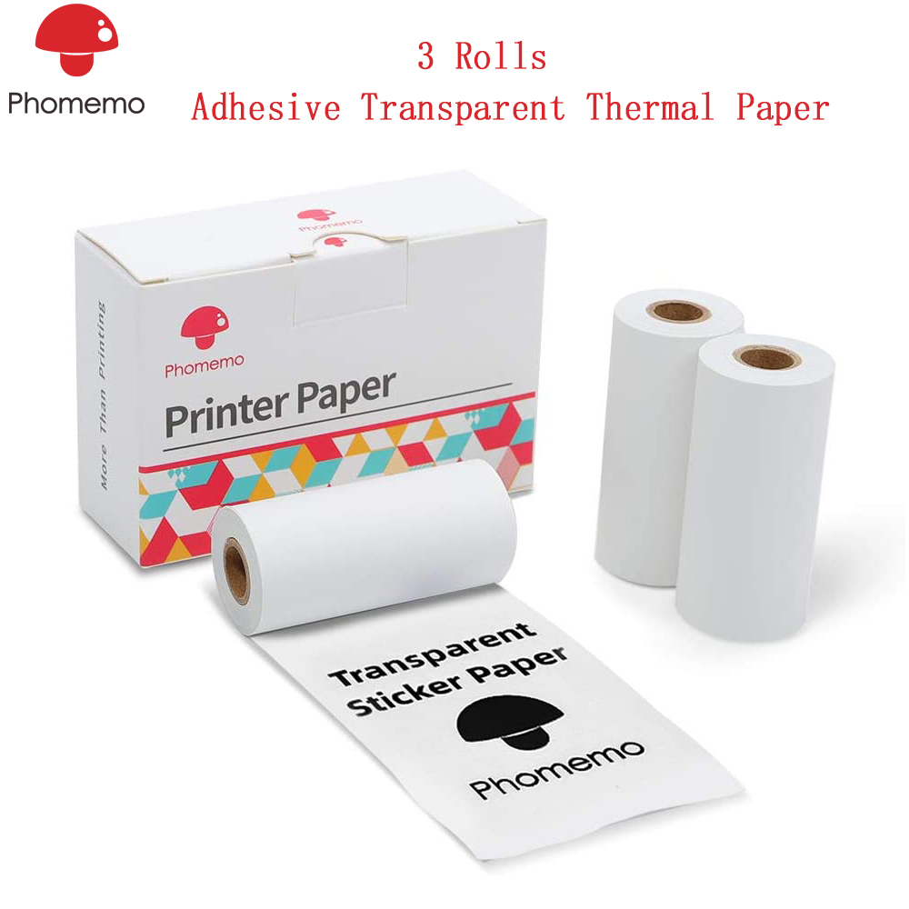 Phomemo Self-Adhesive Photo Paper Transparent Thermal Paper for Phomemo M02/M02S/M02 Pro Printer Printable Sticker Label Paper: Default Title