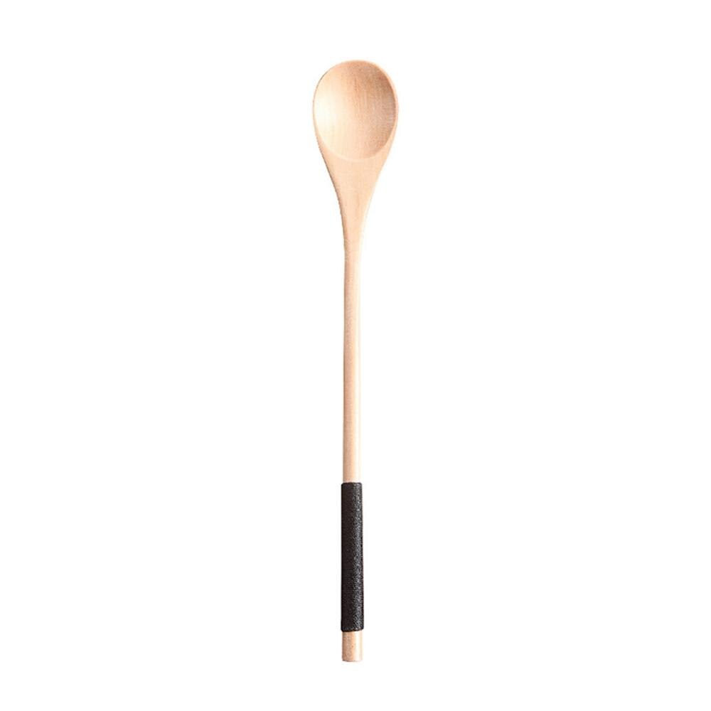 Wooden Spoons Large Long Handled Spoon Kids Spoon Wood Rice Soup Dessert Spoon Coffee Tea Mixing Tablewar: B2