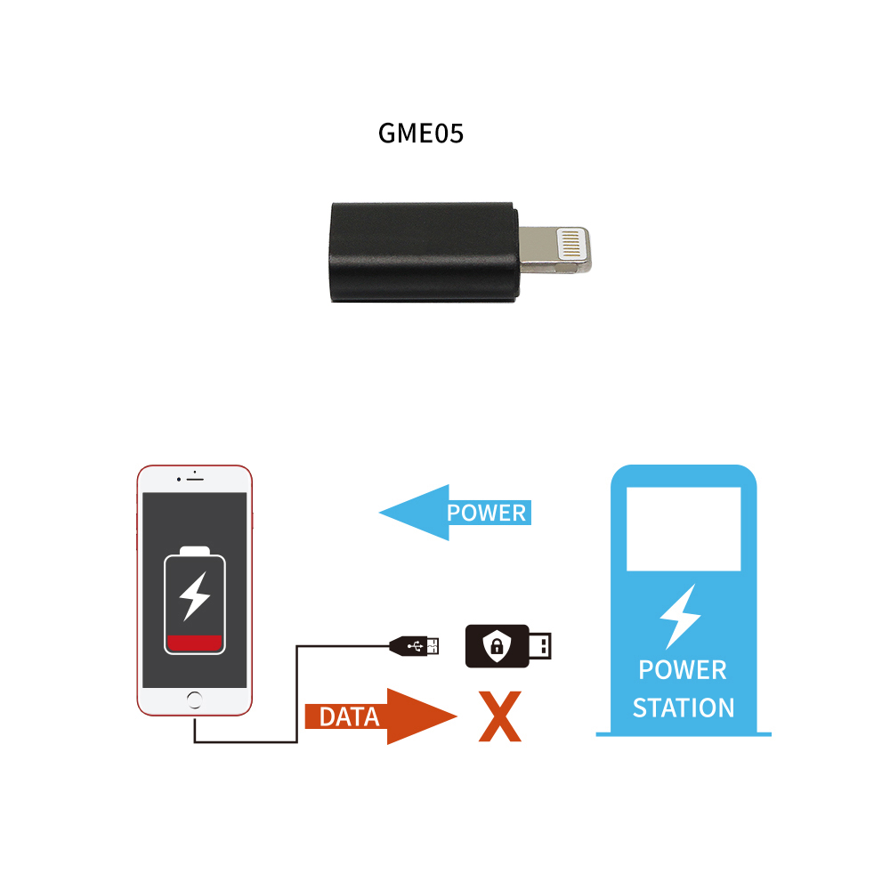 Usb mobiltelefon datablokker, forsvarer, blokkerer uønsket dataoverføring, beskytter telefonen mot offentlige ladestasjoner hack proof