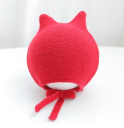 Punto cálido para invierno sombrero Mono para bebé niño chico chica gorra protección de oído sombreros niños gorra tejida para niños gorro infantil: 2526red