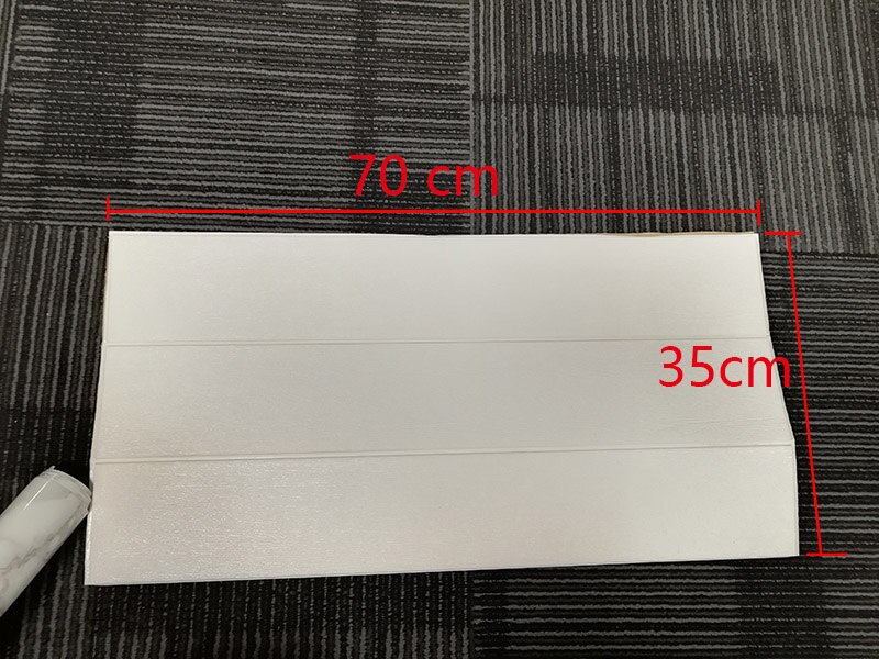 3D Wooden Wall Sticker Living Room Home Decor PE Foam Waterproof Wall Covering Wallpaper For TV Background Kids Room Stickers: White 70x35cm