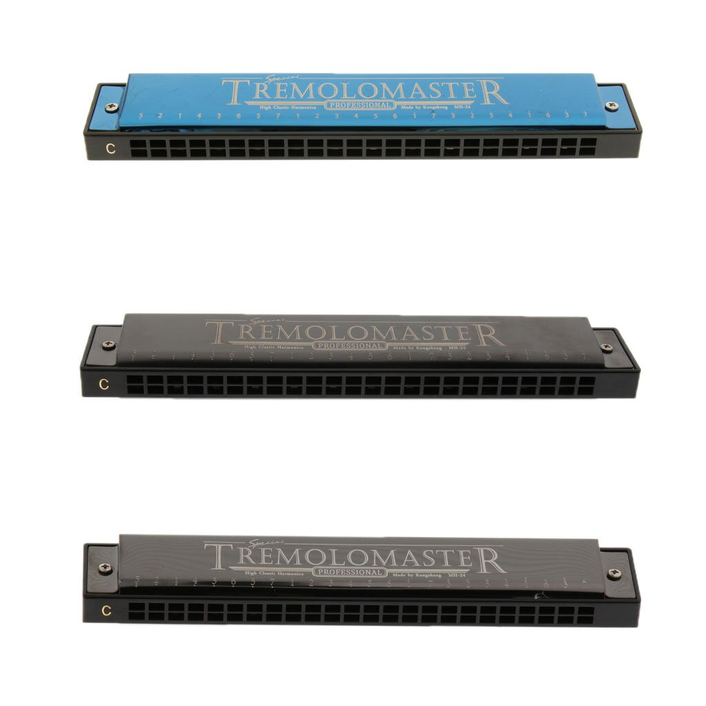 24 Holes Adult Learning C Key Tremolo Harmonica for Students Practicing