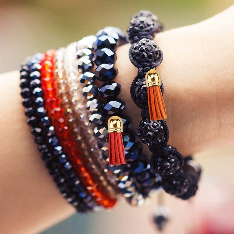 160 stuks sleutelhanger kwastjes leren kwastjes sieraden maken kwastjes hangers kwastjes bedeltjes voor sleutelhangers doe-het-zelf knutselbenodigdheden