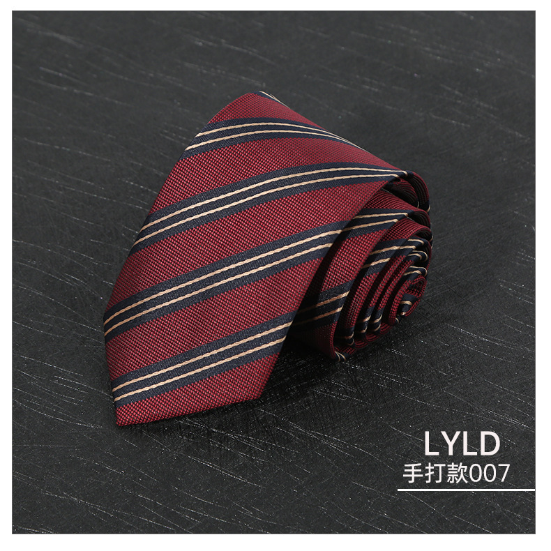 7CM Polyester Ties For Men Business Striped Blue Brown Neck Tie College Young Girls Neckties Party Shirt Collar Accessory Cravat: Cyan