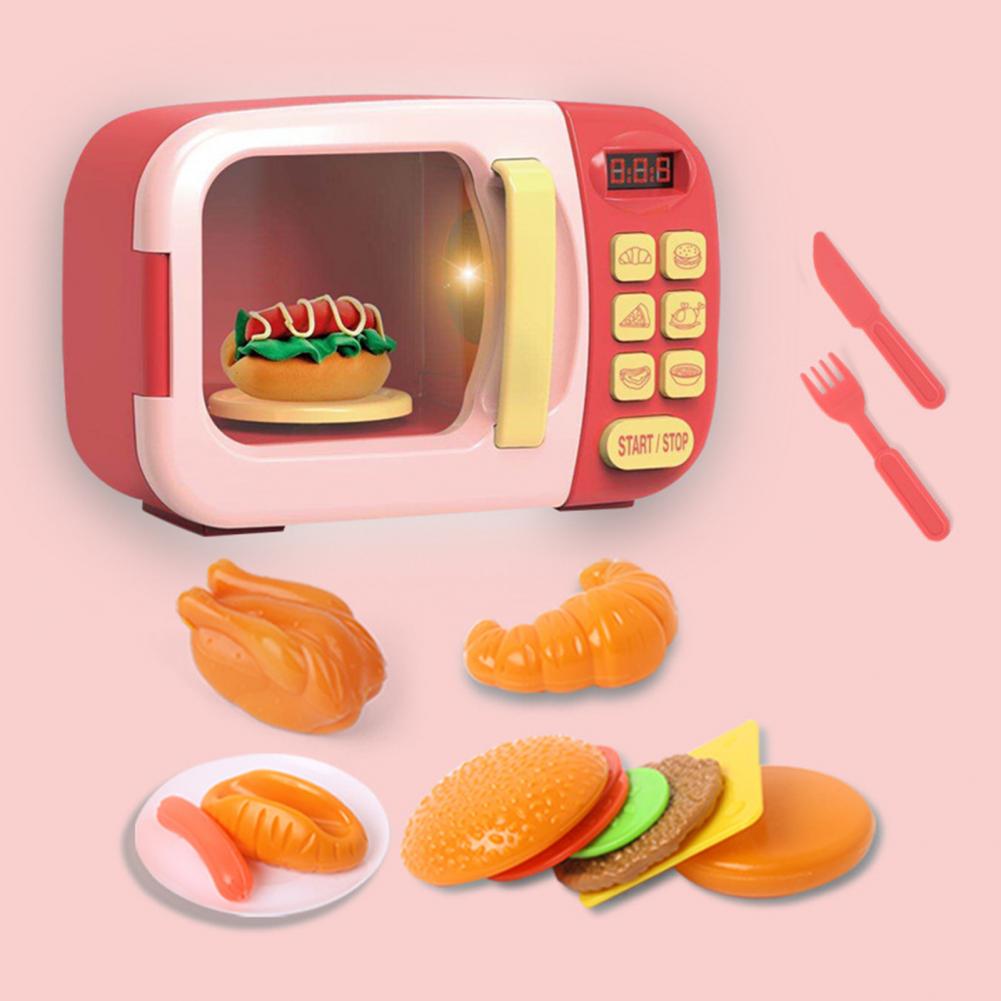 Modèle de Simulation de four à micro-ondes, jouet de synchronisation, maison de poupée Interactive