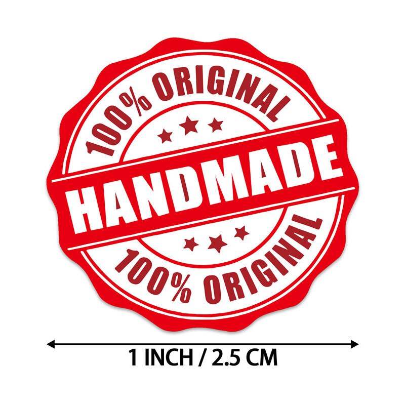 1 Inch Cowhide Sticker 100% Love Handmade Bakery Baking Sticker Birthday Cake DIY Sealing Wedding Decoration Label: B 25MM 100PCS