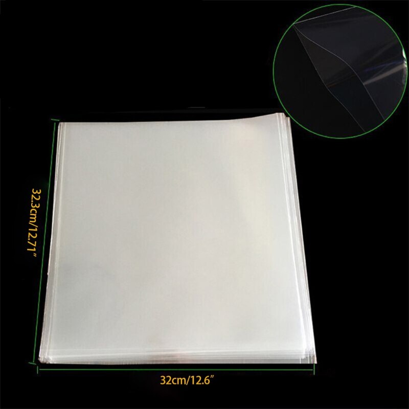 Fundas protectoras para DVD Blu-ray, 50 piezas, funda de almacenamiento de disco de 12 pulgadas, bolsa de plástico T84C