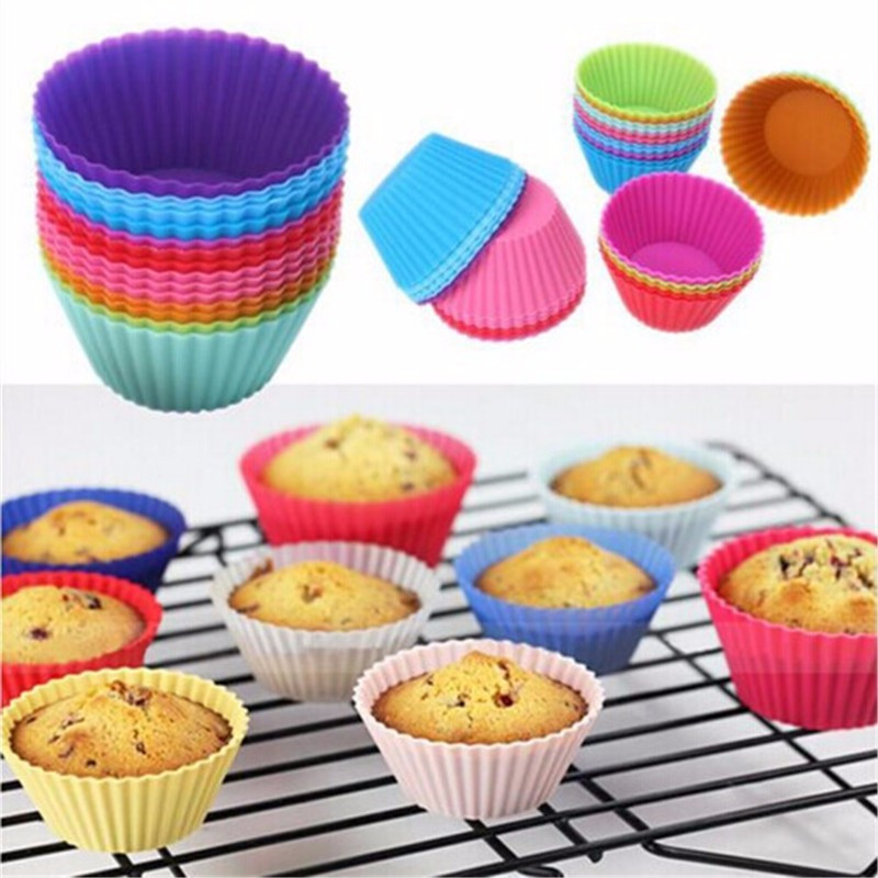 6 Pcs Cup Cake Liners Mold Ronde Vorm Siliconen Vormpjes Cake Pan Vorm Te Bakvorm Bakvormen Maker Mold lade Bakken Tools